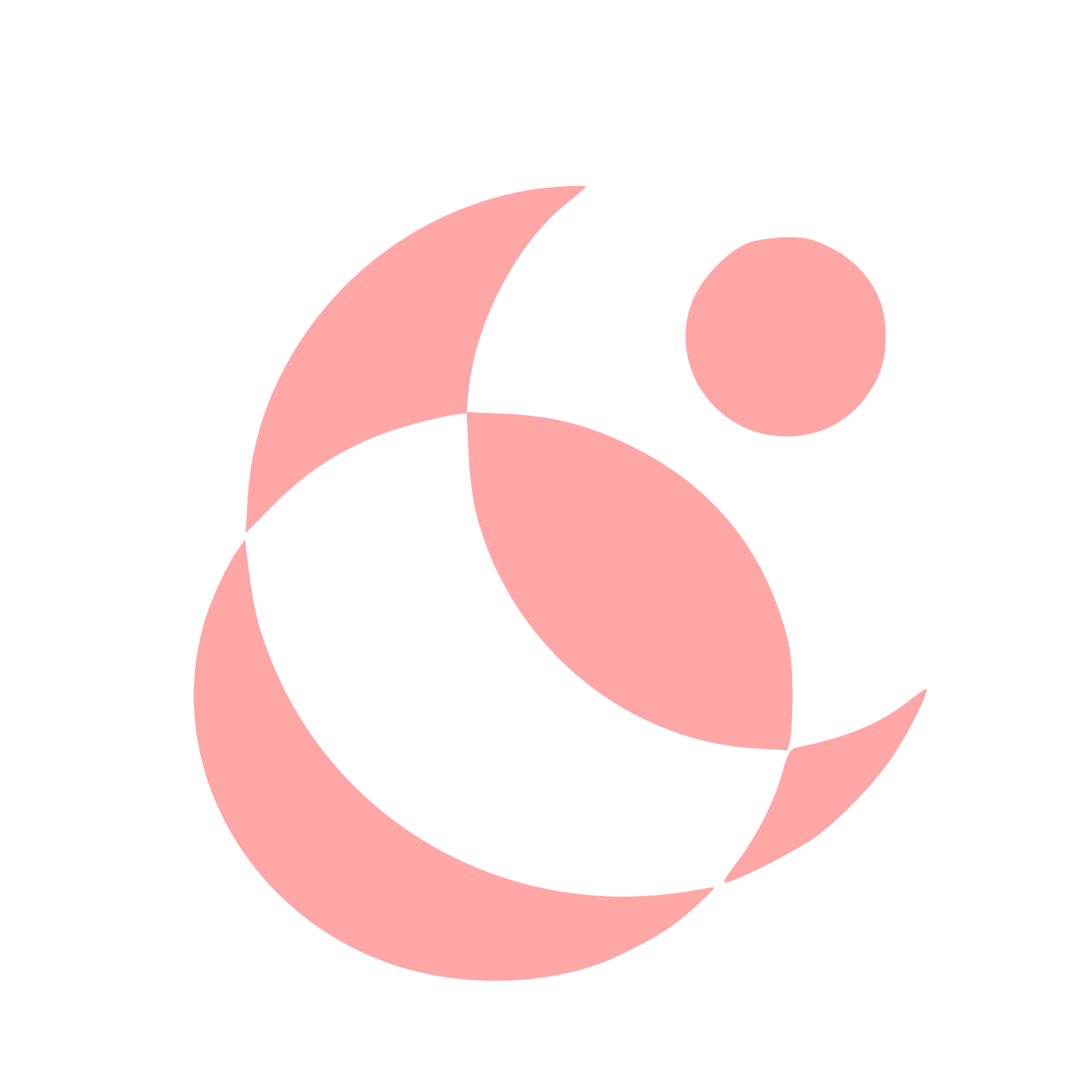 Crescent Moon Circle Logo #ffa6a6
