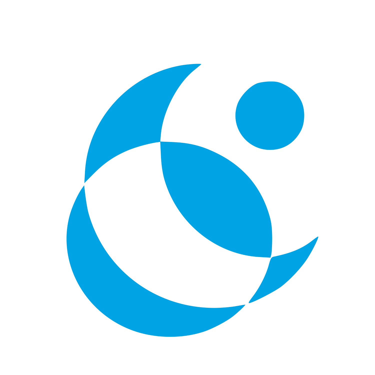 Crescent Moon Circle Logo #00a3e4