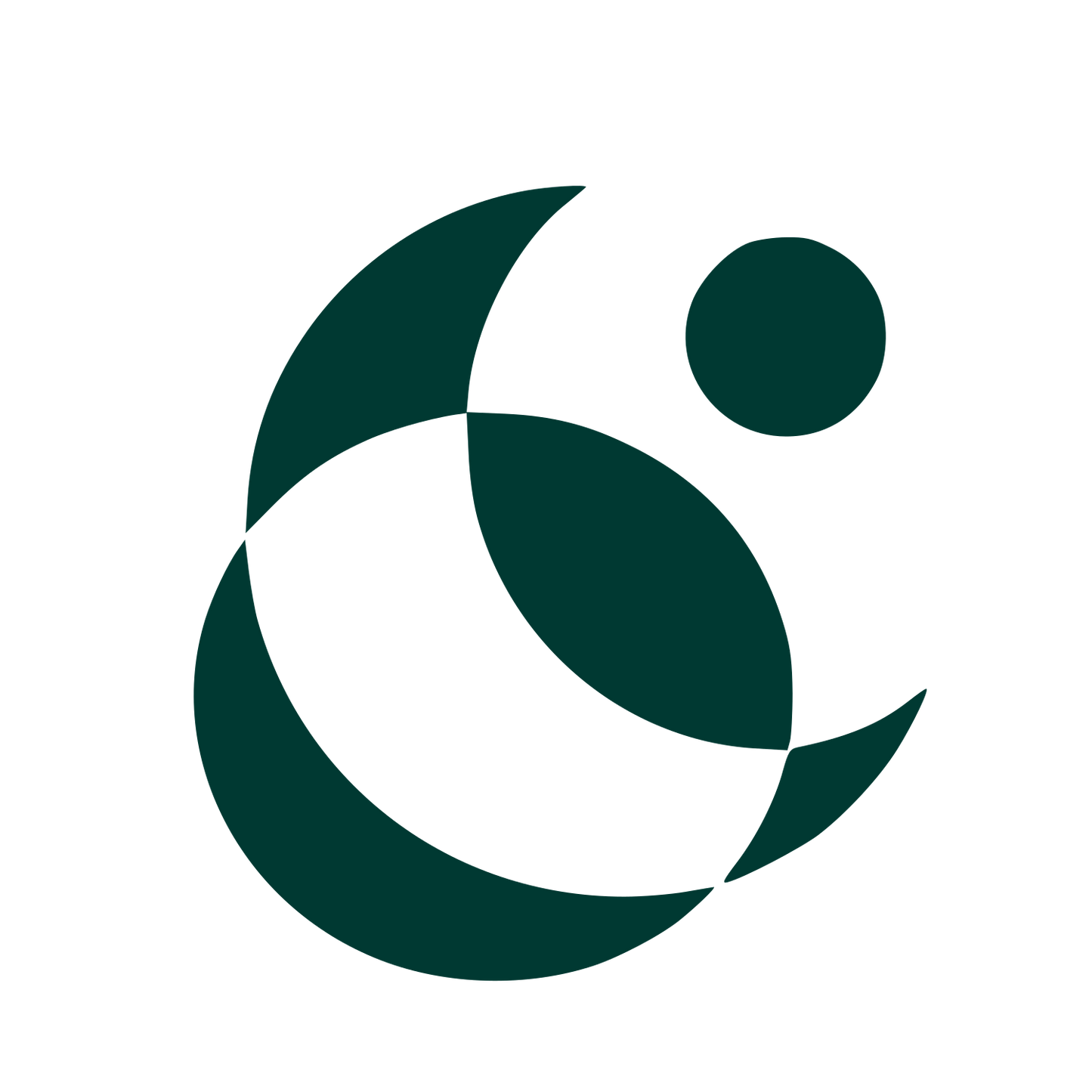 Crescent Moon Circle Logo #003932