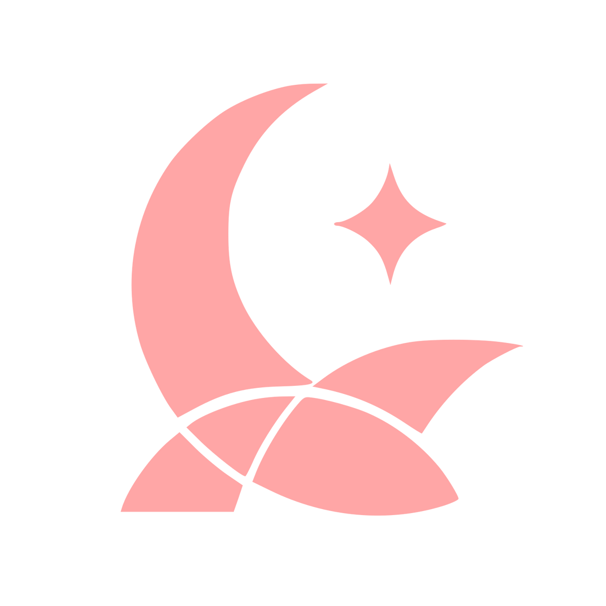 Crescent Moon Star Logo #ffa6a6
