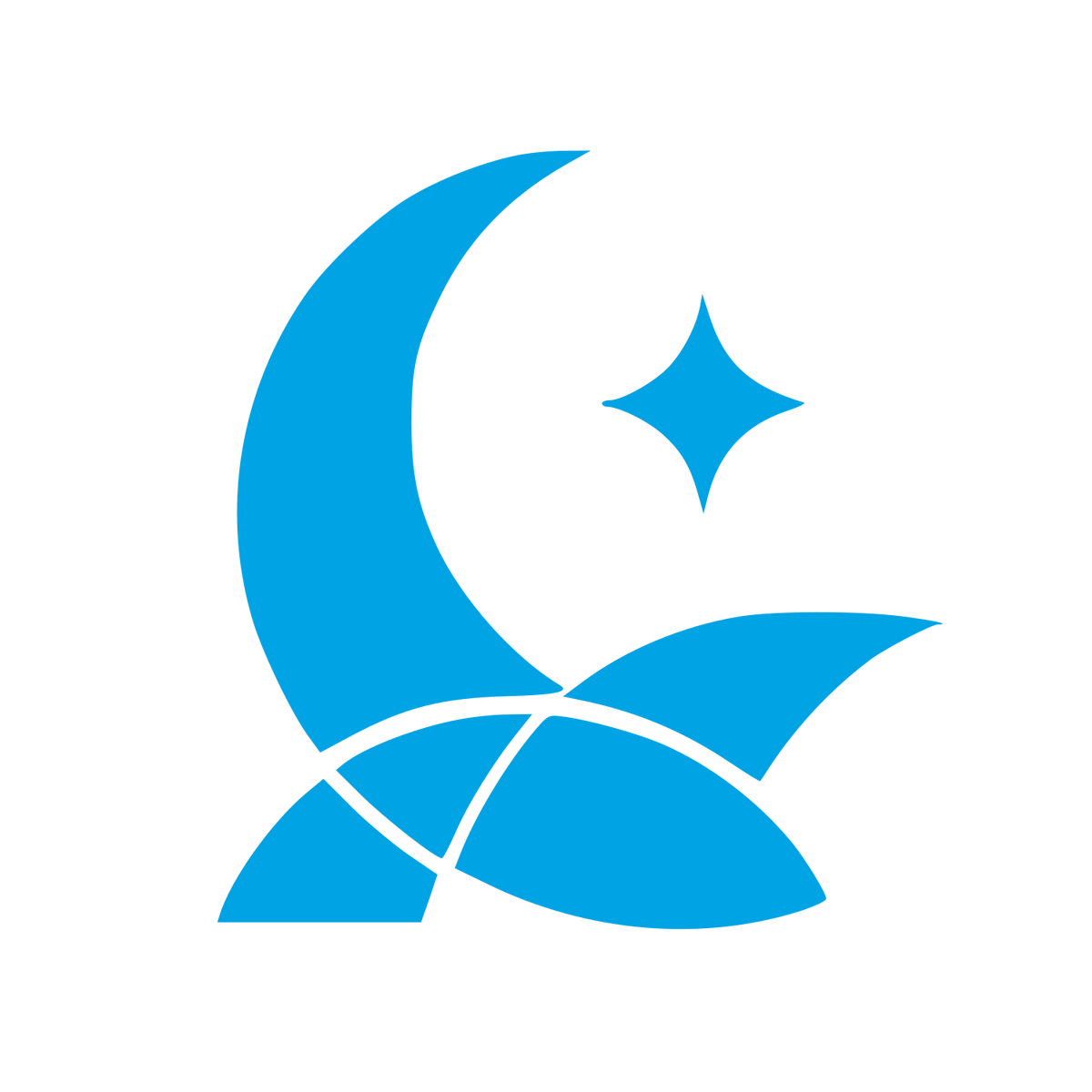 Crescent Moon Star Logo #00a3e4