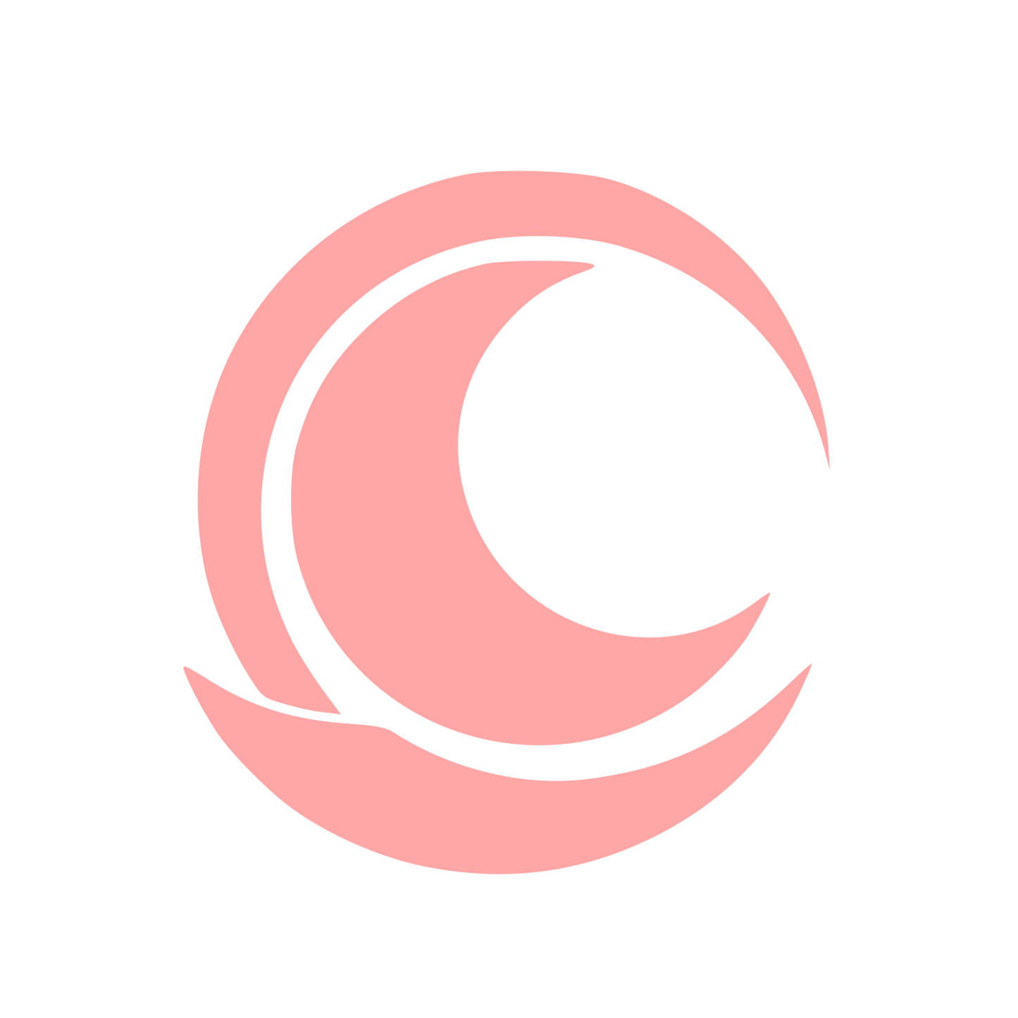 Crescent Moon Circle Logo #ffa6a6