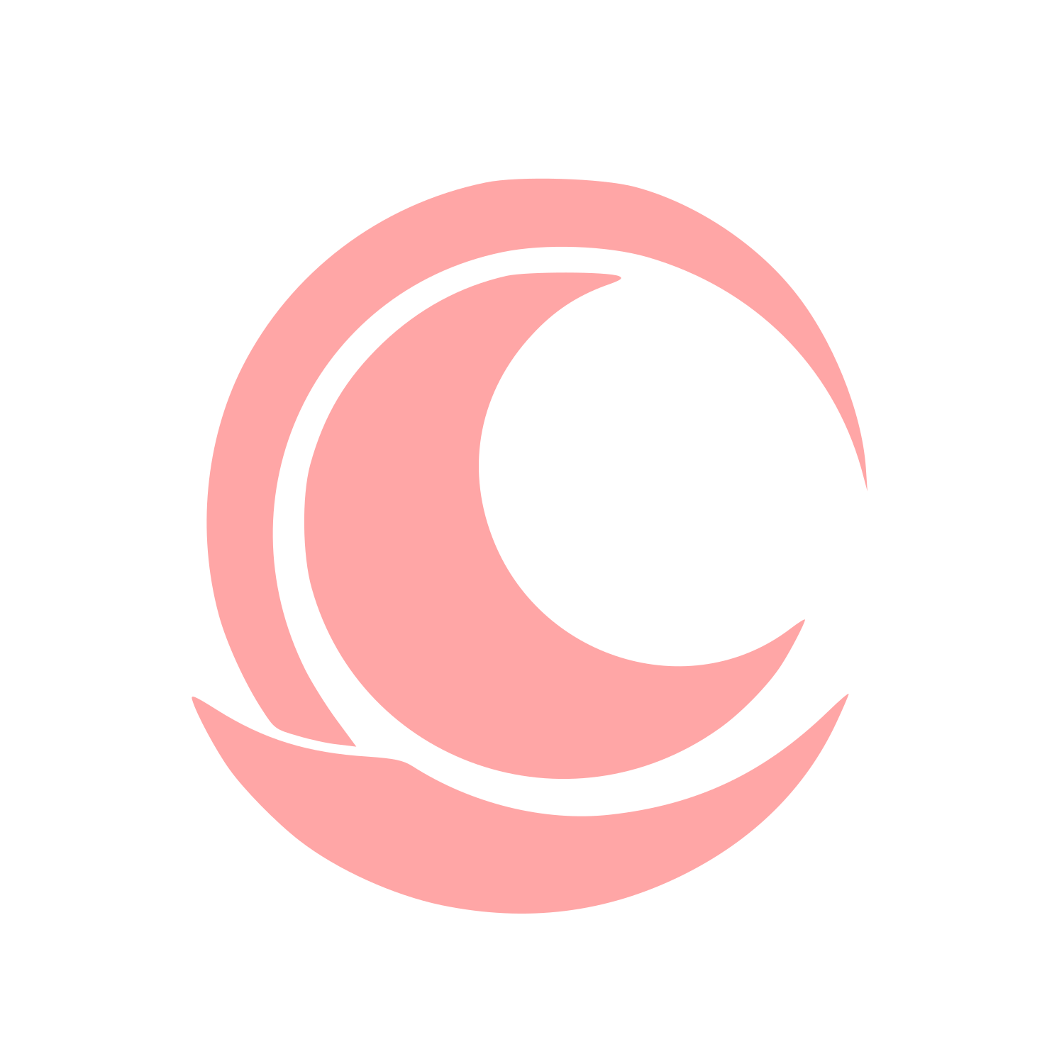 Crescent Moon Circle Logo #ffa6a6