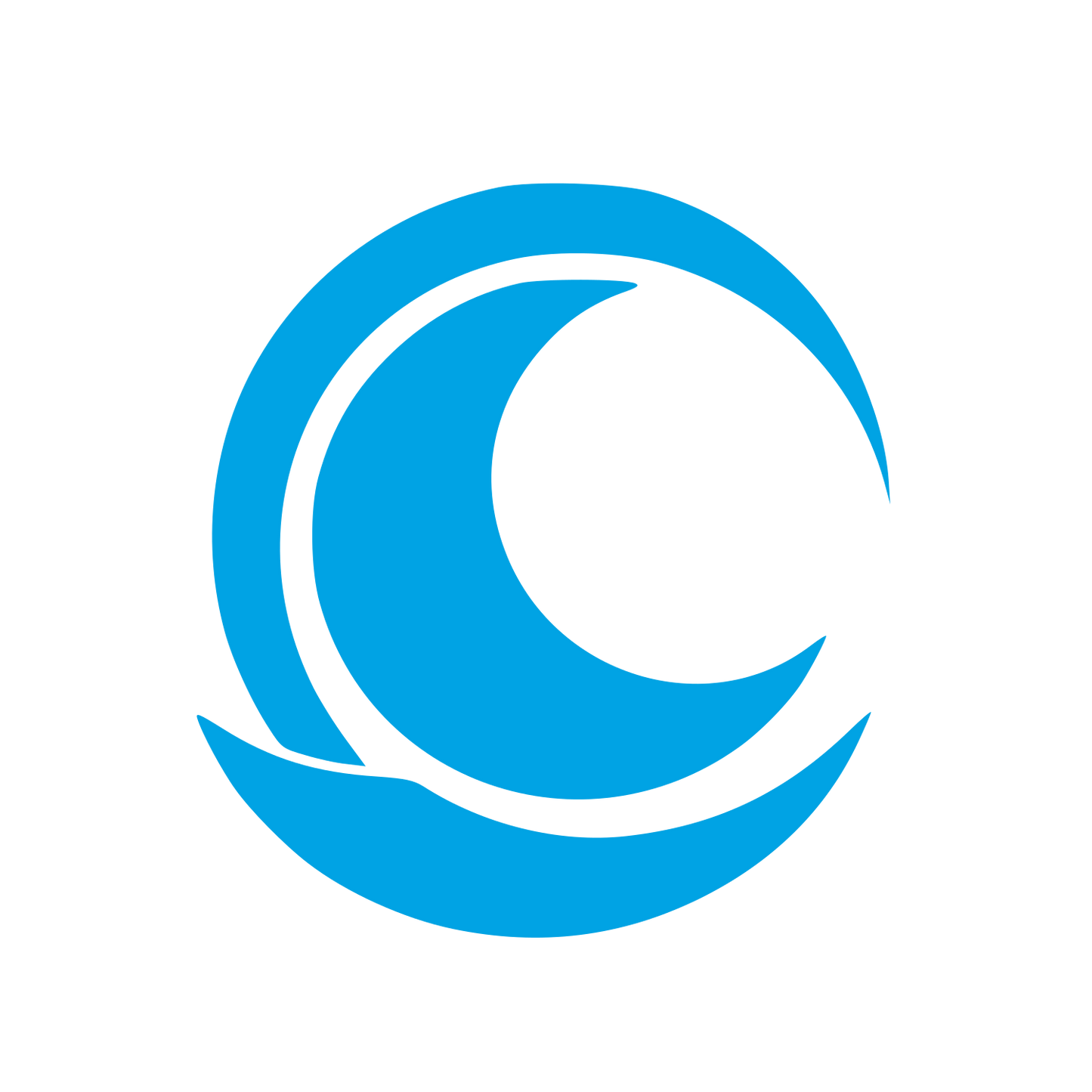 Crescent Moon Circle Logo #00a3e4