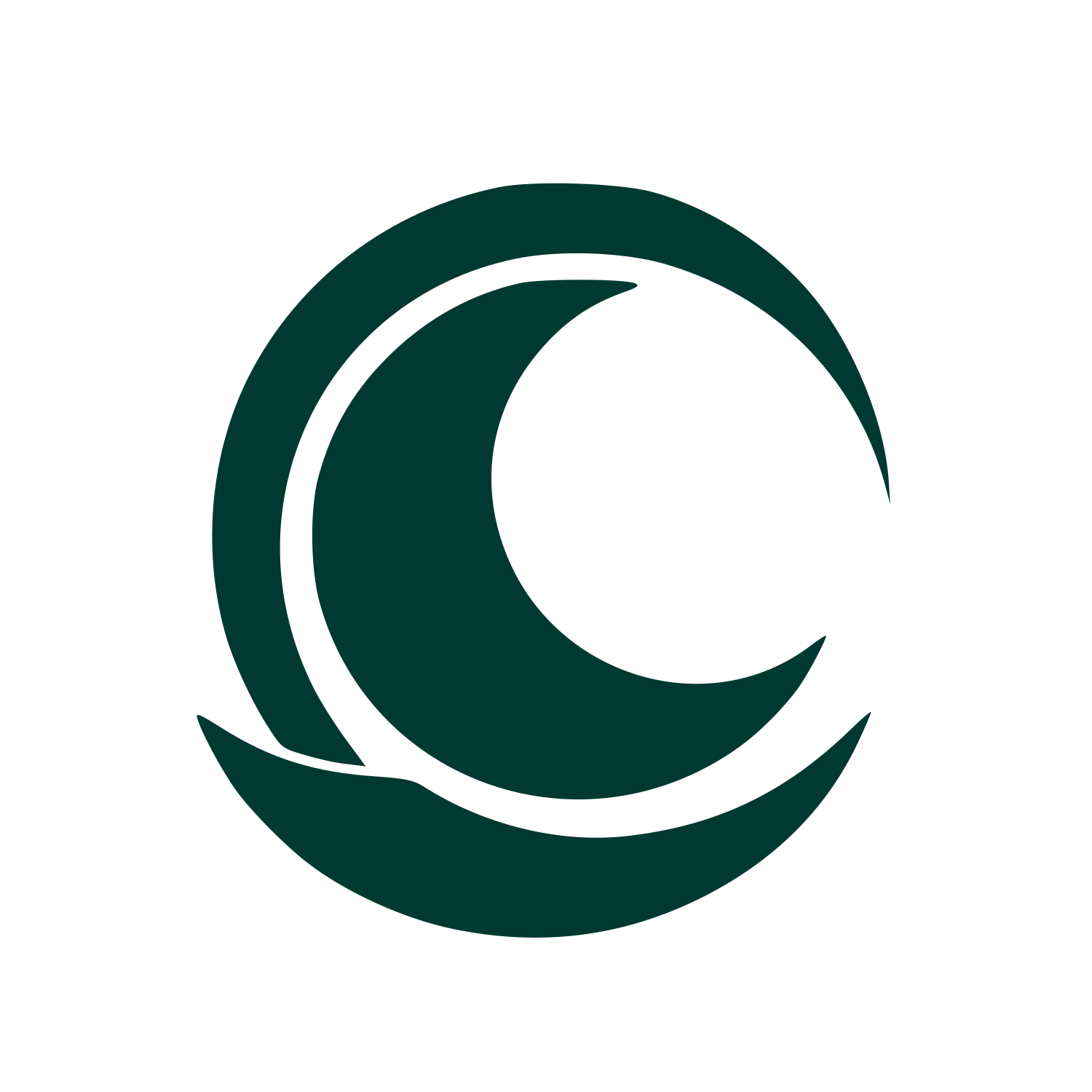 Crescent Moon Circle Logo #003932