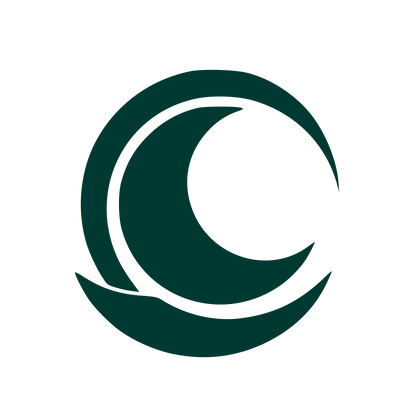 Crescent Moon Circle Logo #003932