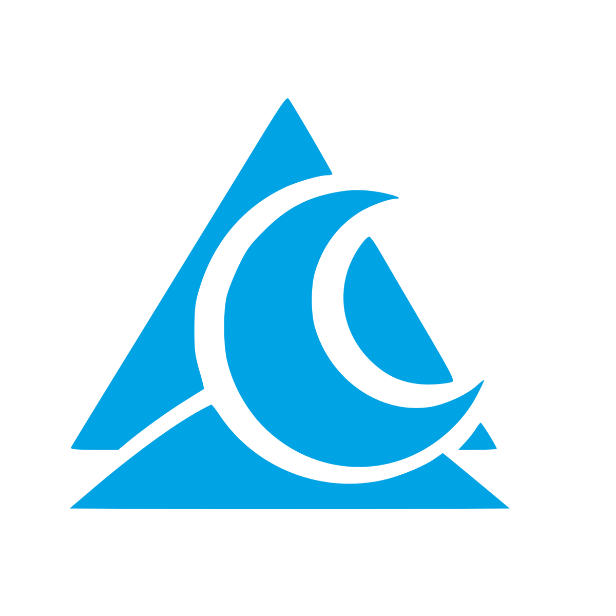 Moon Triangle Overlap Logo #00a3e4
