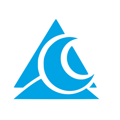 Moon Triangle Overlap Logo #00a3e4