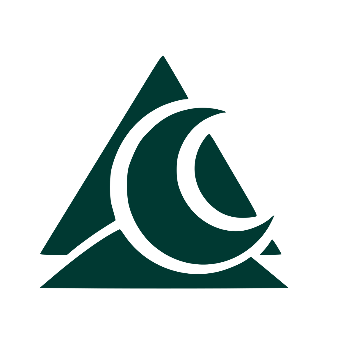 Moon Triangle Overlap Logo #003932