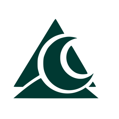 Moon Triangle Overlap Logo #003932