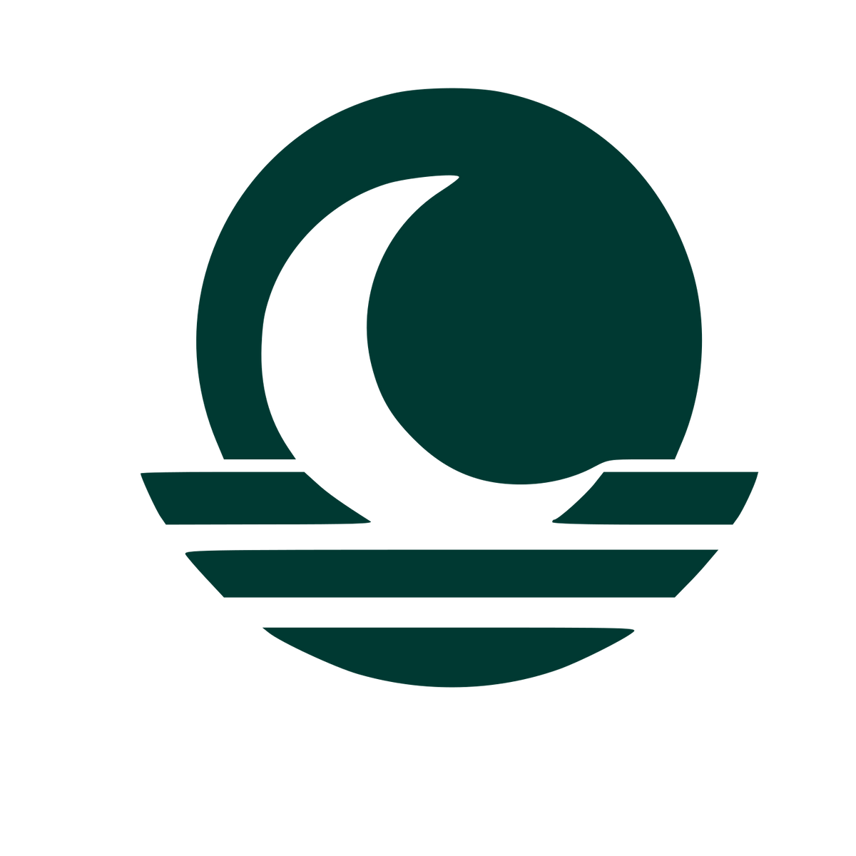 Crescent Moon Horizon Logo #003932