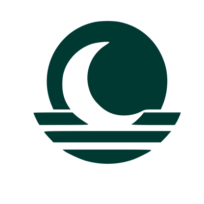 Crescent Moon Horizon Logo #003932