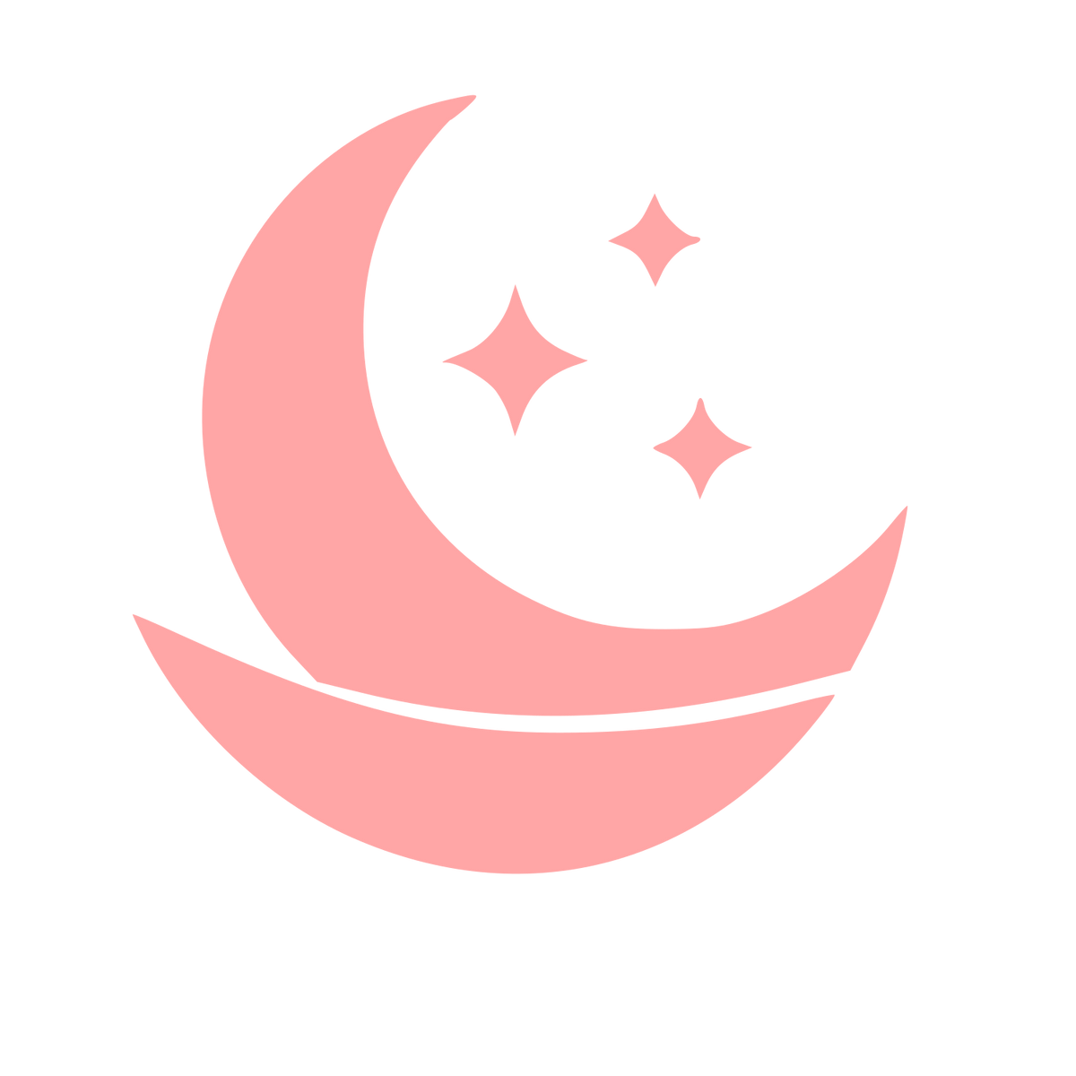 Crescent Moon Stars Logo #ffa6a6
