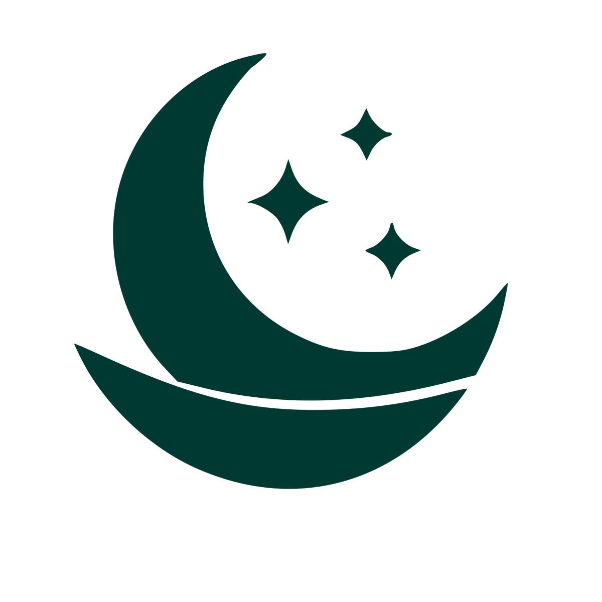 Crescent Moon Stars Logo #003932