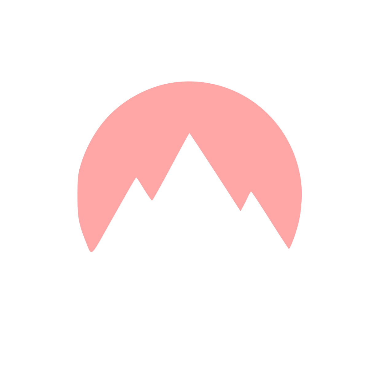 Mountain Peak Circle Logo #ffa6a6
