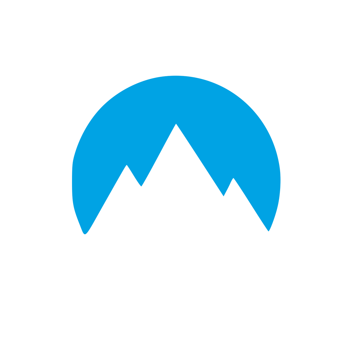 Mountain Peak Circle Logo #00a3e4
