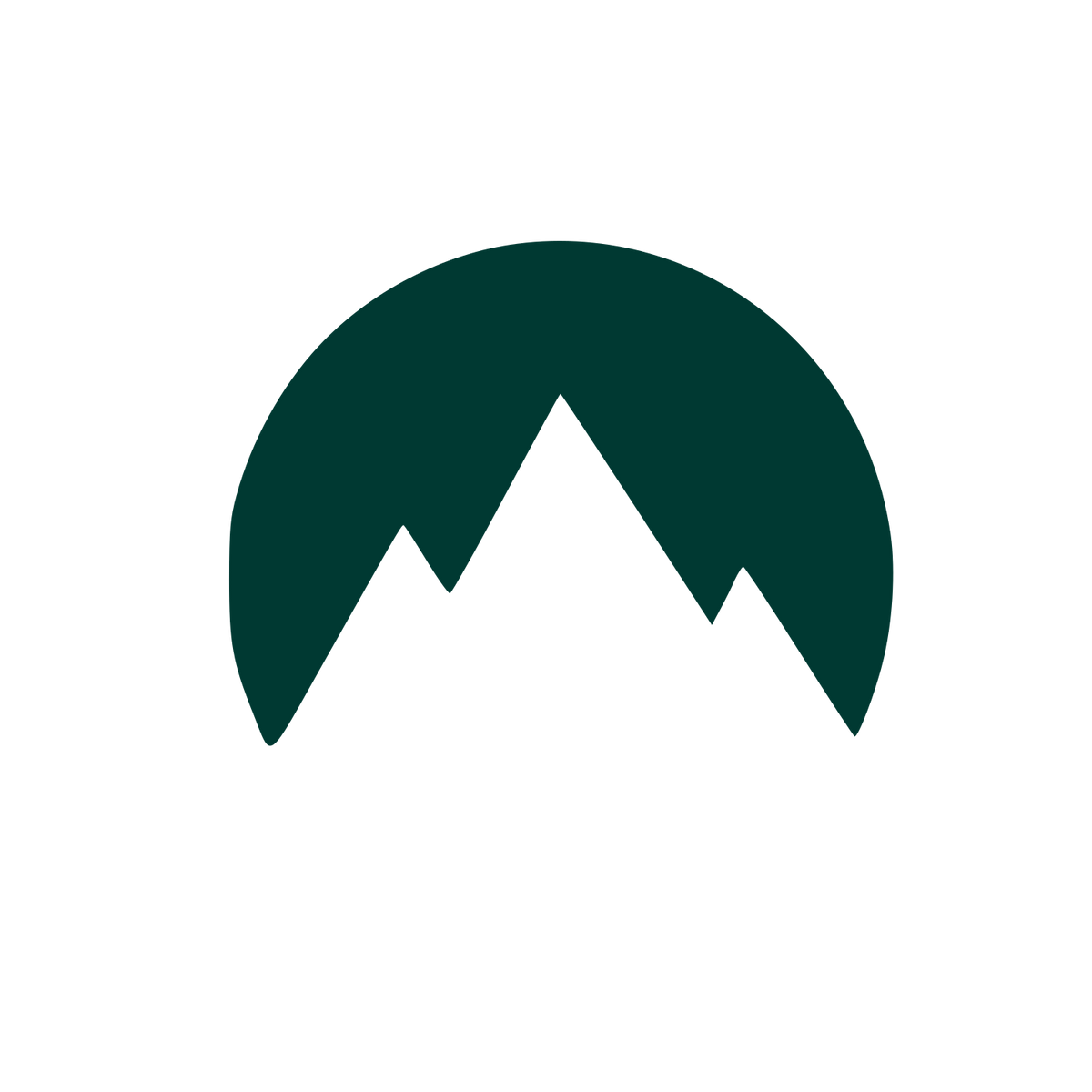 Mountain Peak Circle Logo #003932