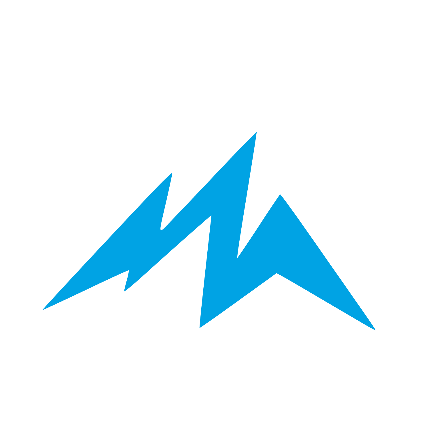 Lightning Mountain Peak Logo #00a3e4