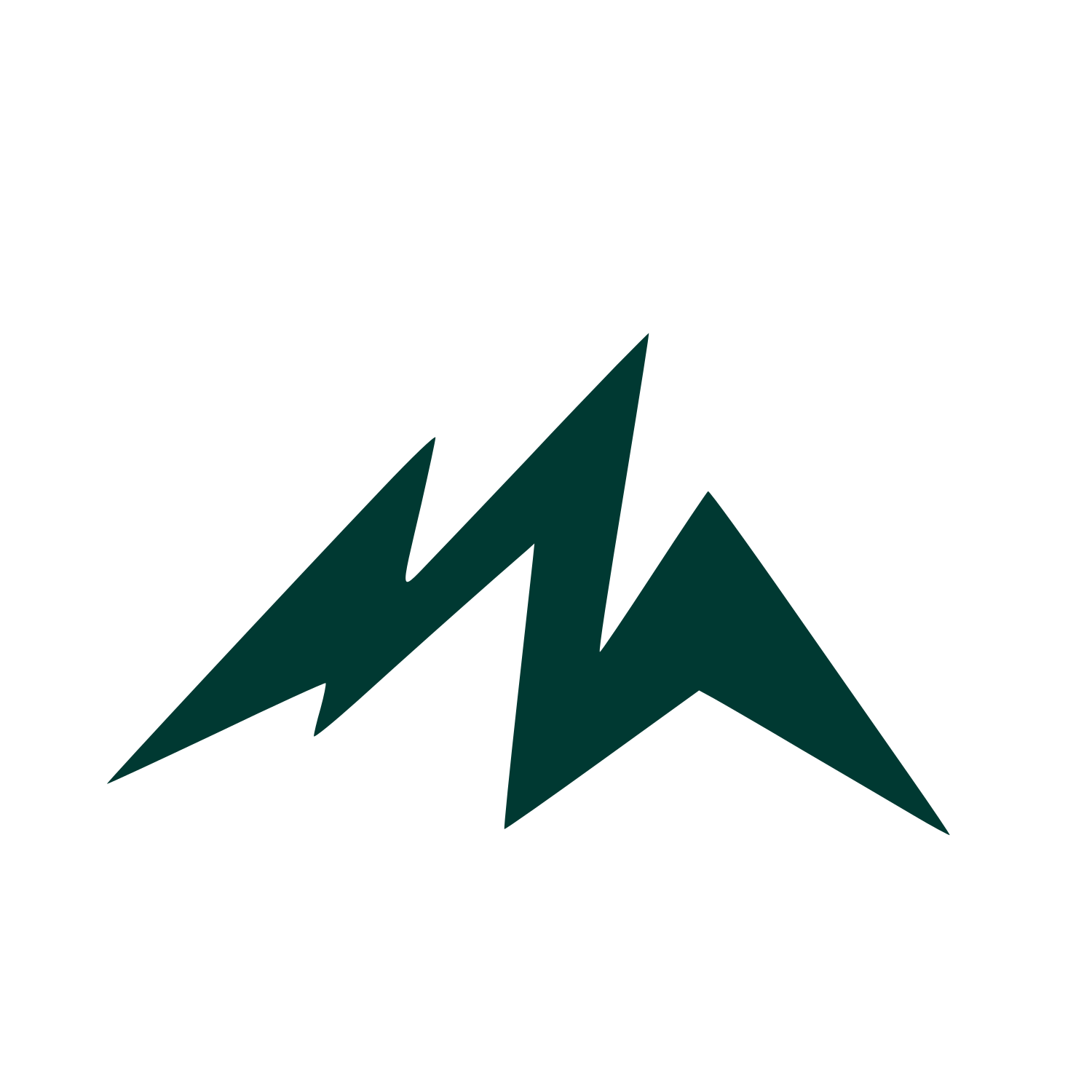 Lightning Mountain Peak Logo #003932