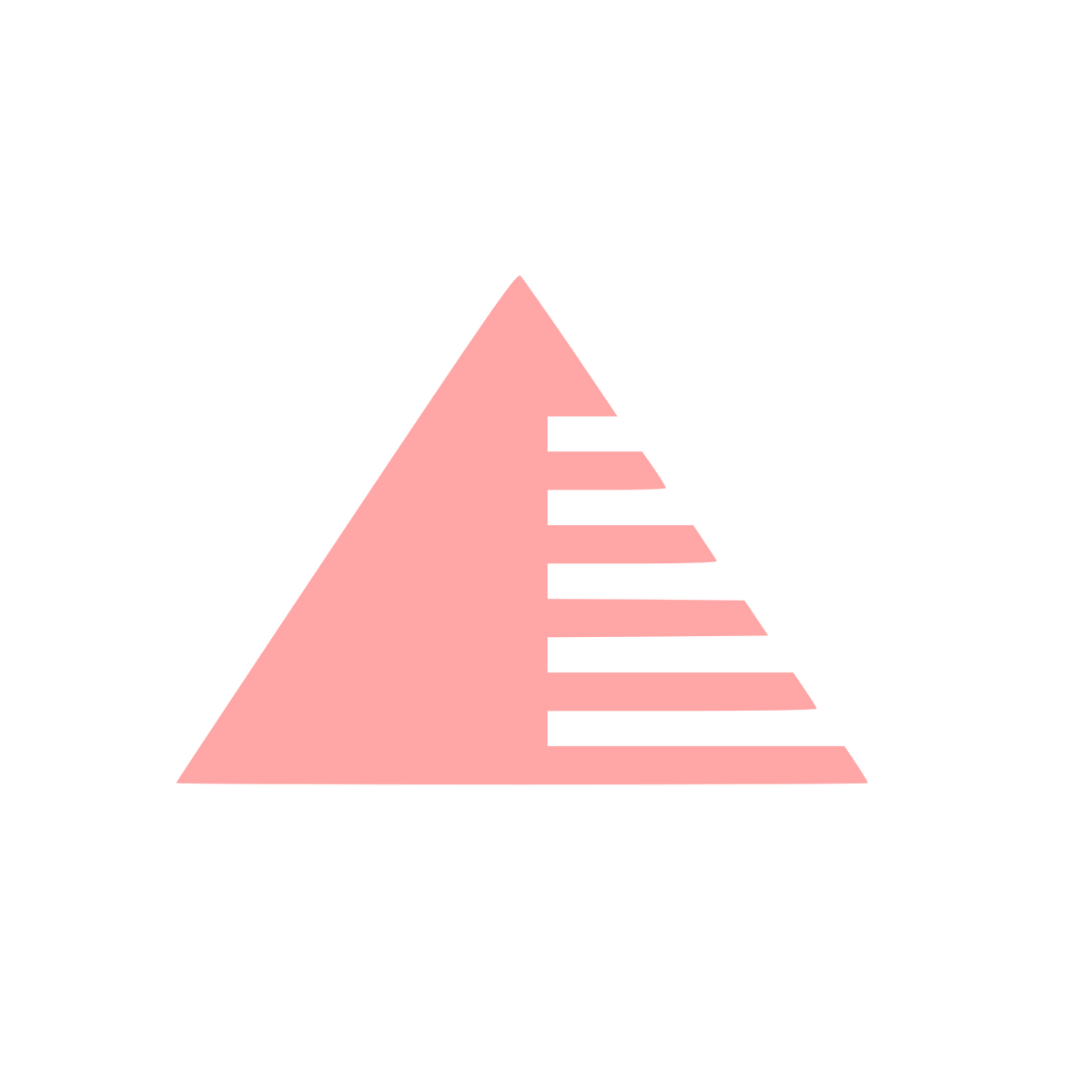 Split Pyramid Mountain Logo #ffa6a6