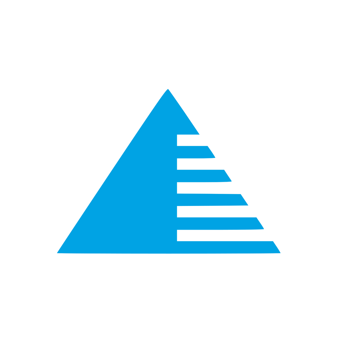 Split Pyramid Mountain Logo #00a3e4