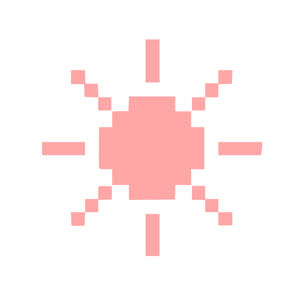 Pixel Sun Logo #ffa6a6