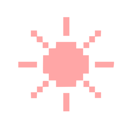 Pixel Sun Logo #ffa6a6