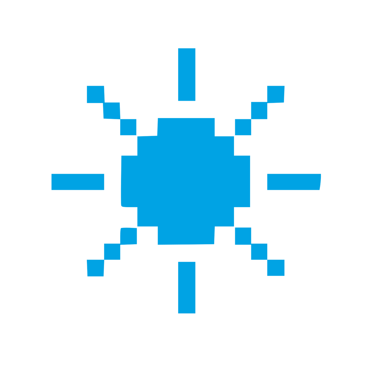 Pixel Sun Logo #00a3e4