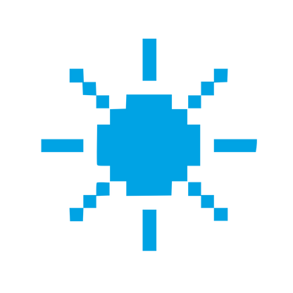 Pixel Sun Logo #00a3e4