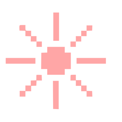 Pixel Sun Logo #ffa6a6