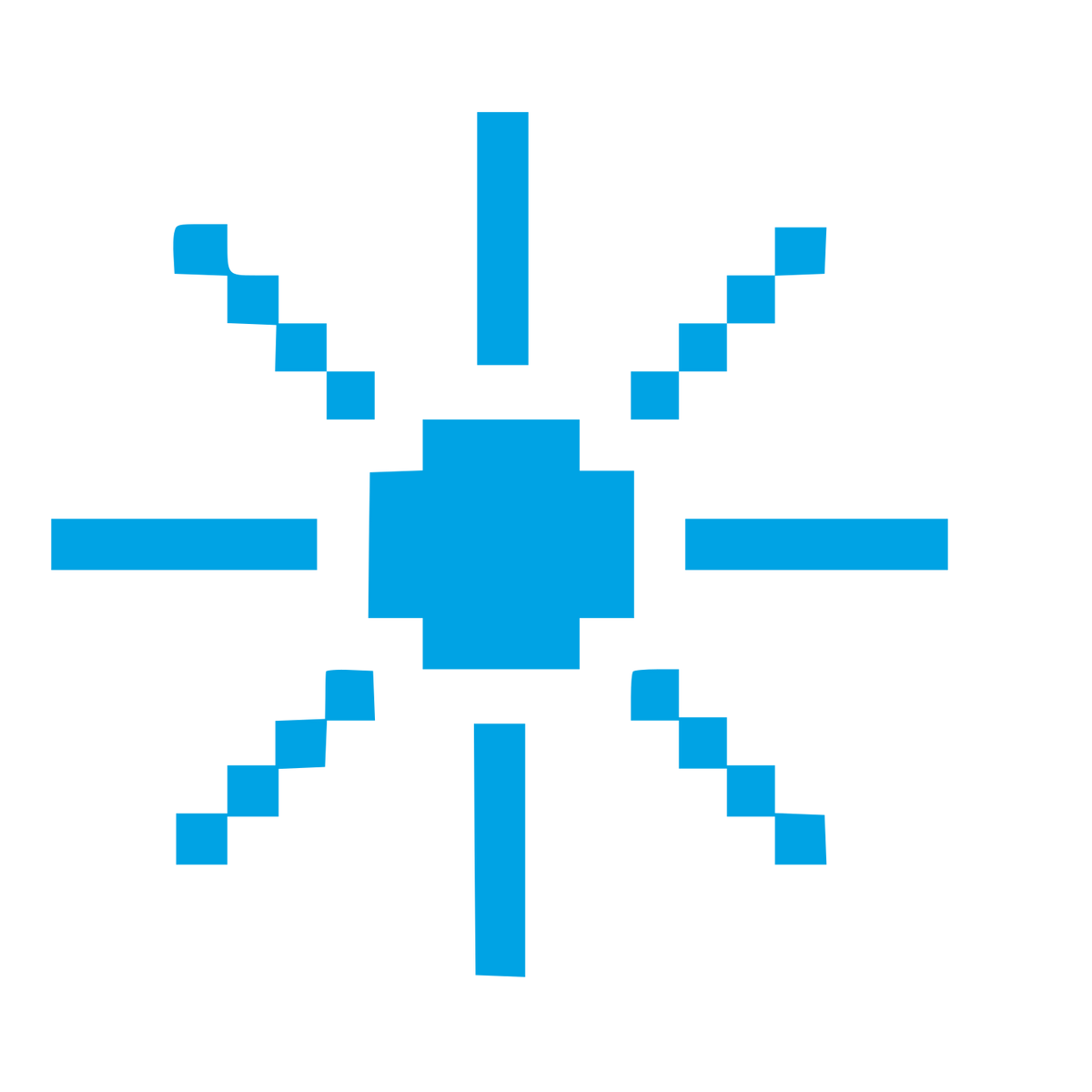 Pixel Sun Logo #00a3e4