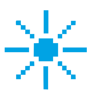 Pixel Sun Logo #00a3e4