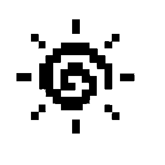 Pixel Sun Spiral Logo