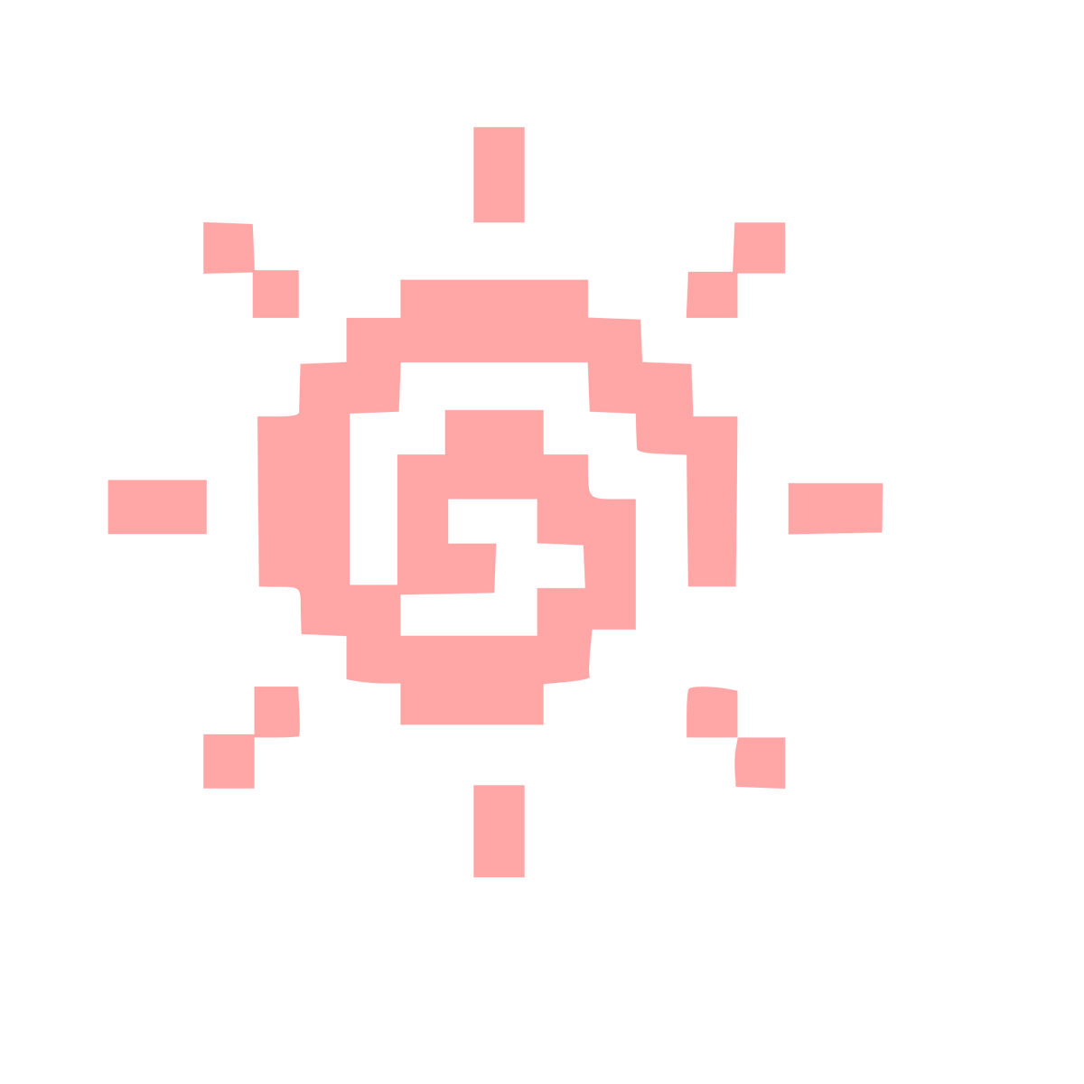 Pixel Sun Spiral Logo #ffa6a6