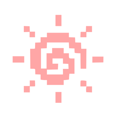 Pixel Sun Spiral Logo #ffa6a6
