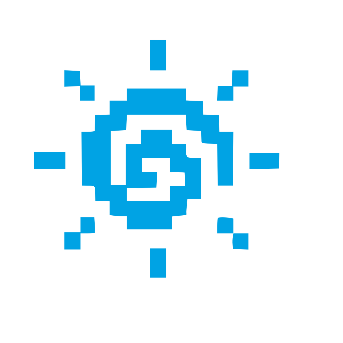 Pixel Sun Spiral Logo #00a3e4