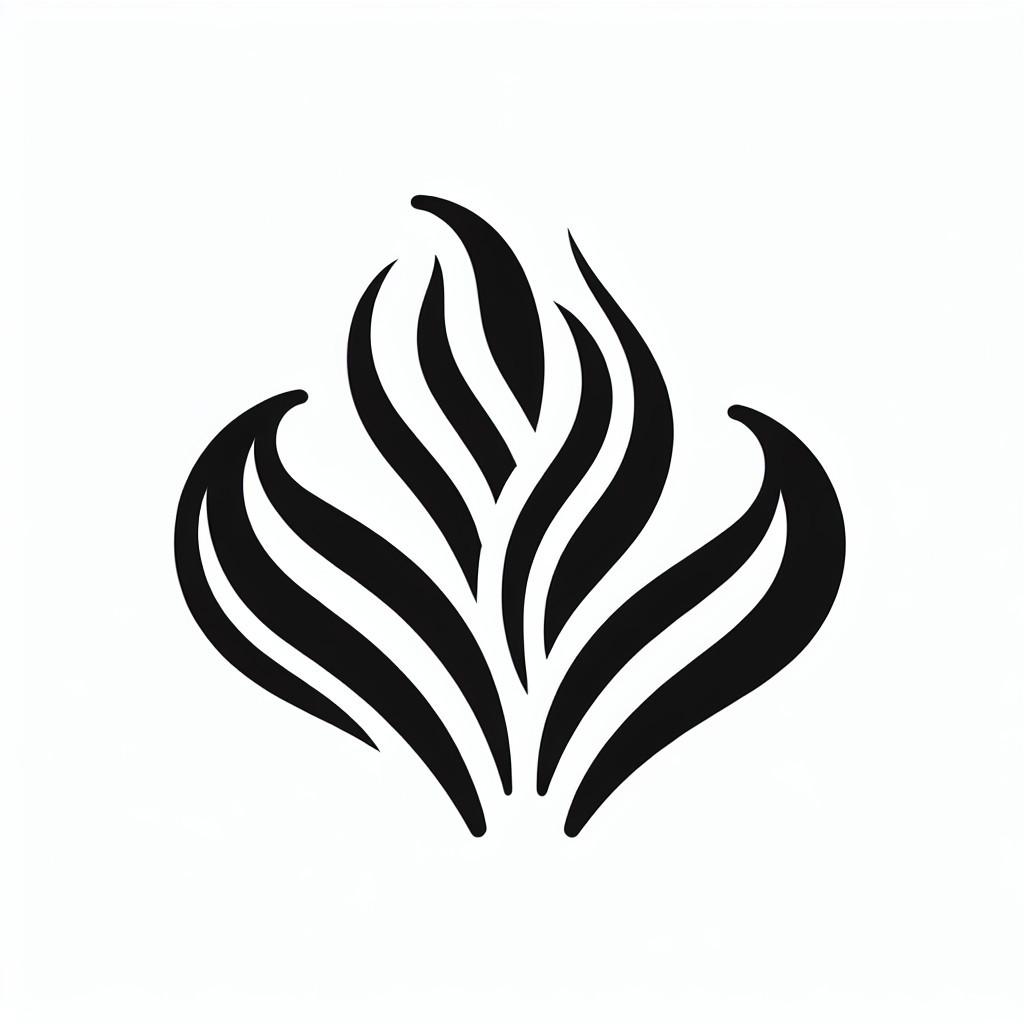 Symmetrical Flame Emblem Logo