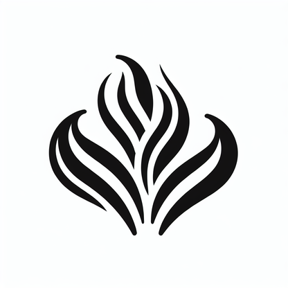 Symmetrical Flame Emblem Logo