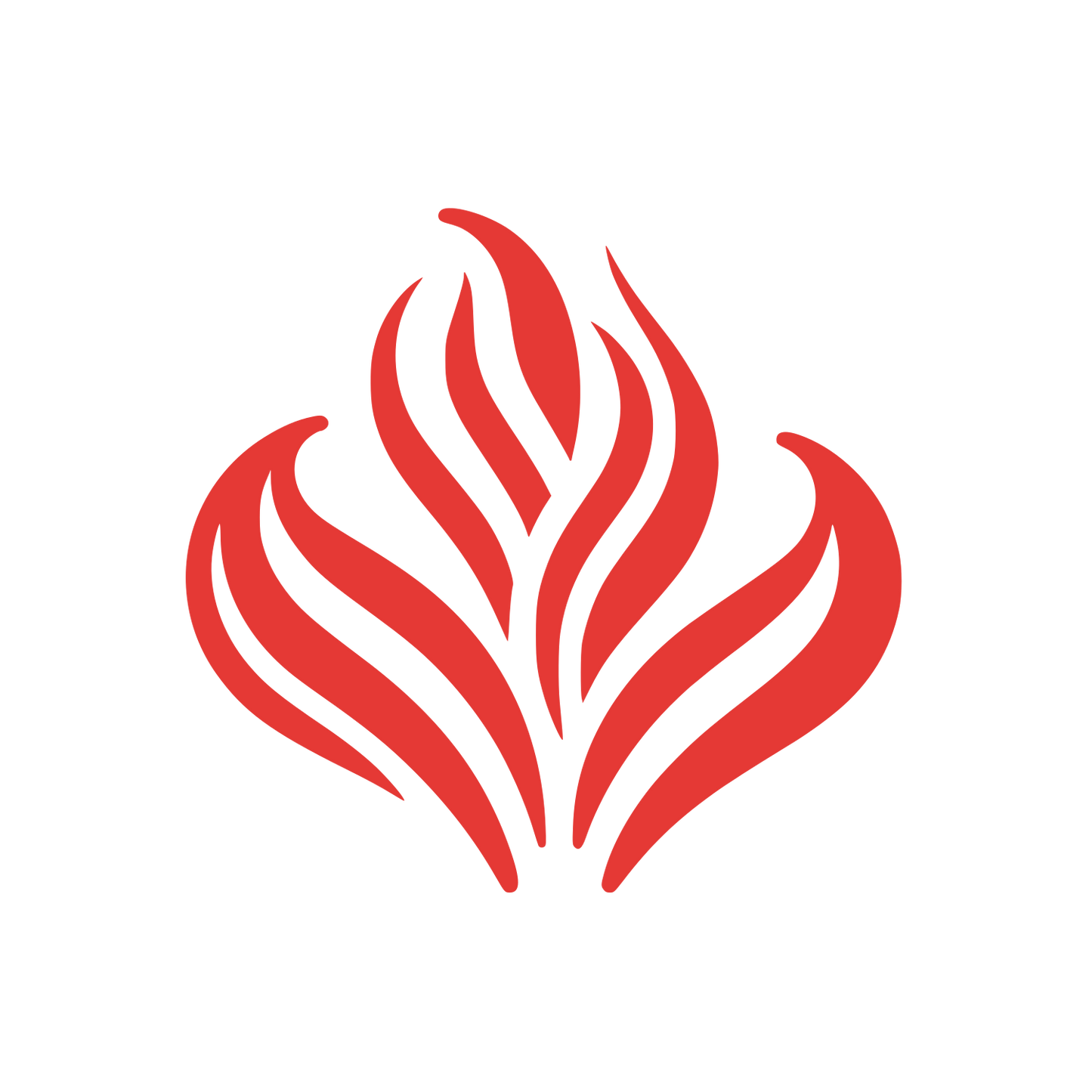 Symmetrical Flame Emblem Logo #E53935