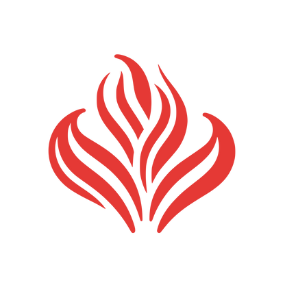 Symmetrical Flame Emblem Logo #E53935