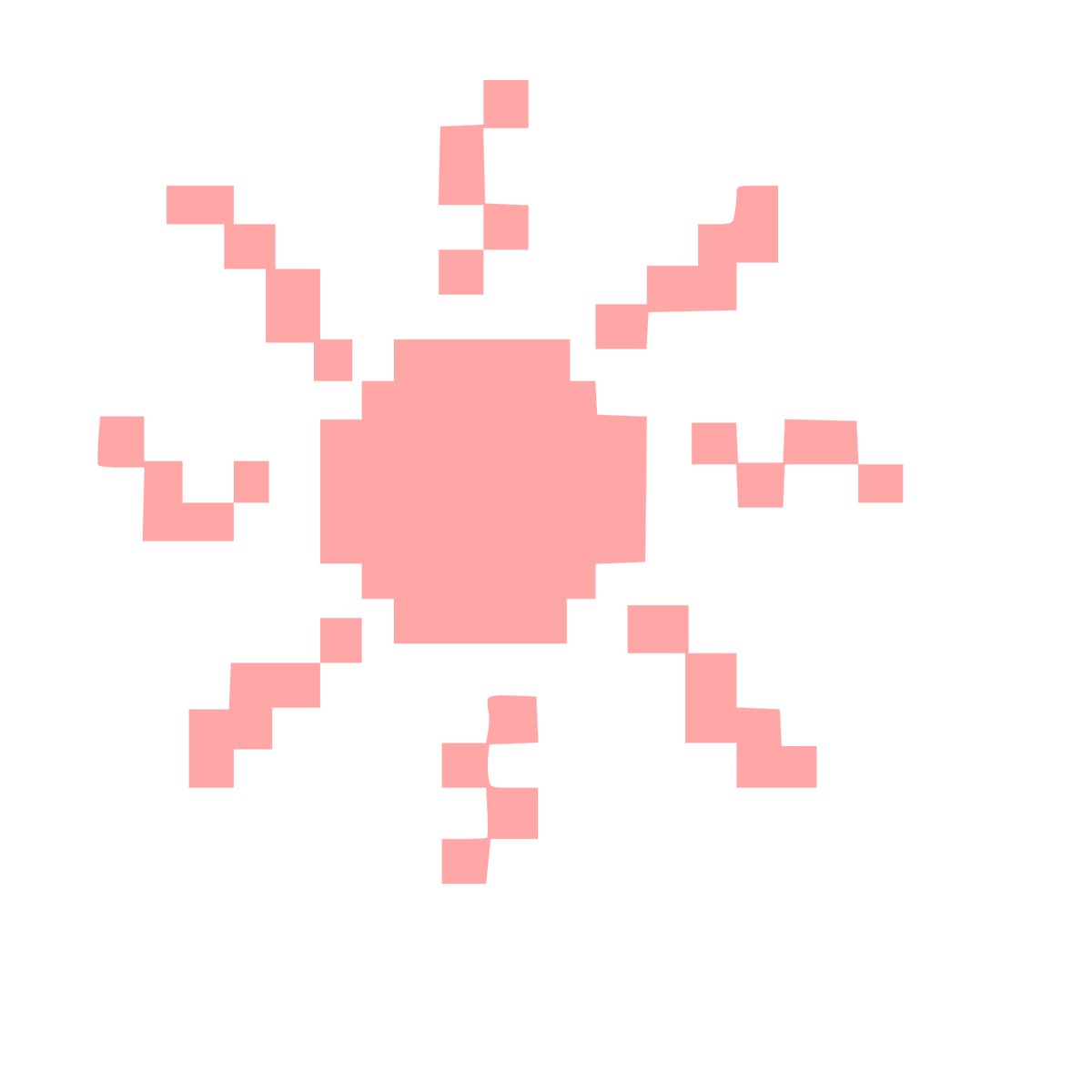 Pixel Sun Logo #ffa6a6