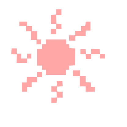 Pixel Sun Logo #ffa6a6