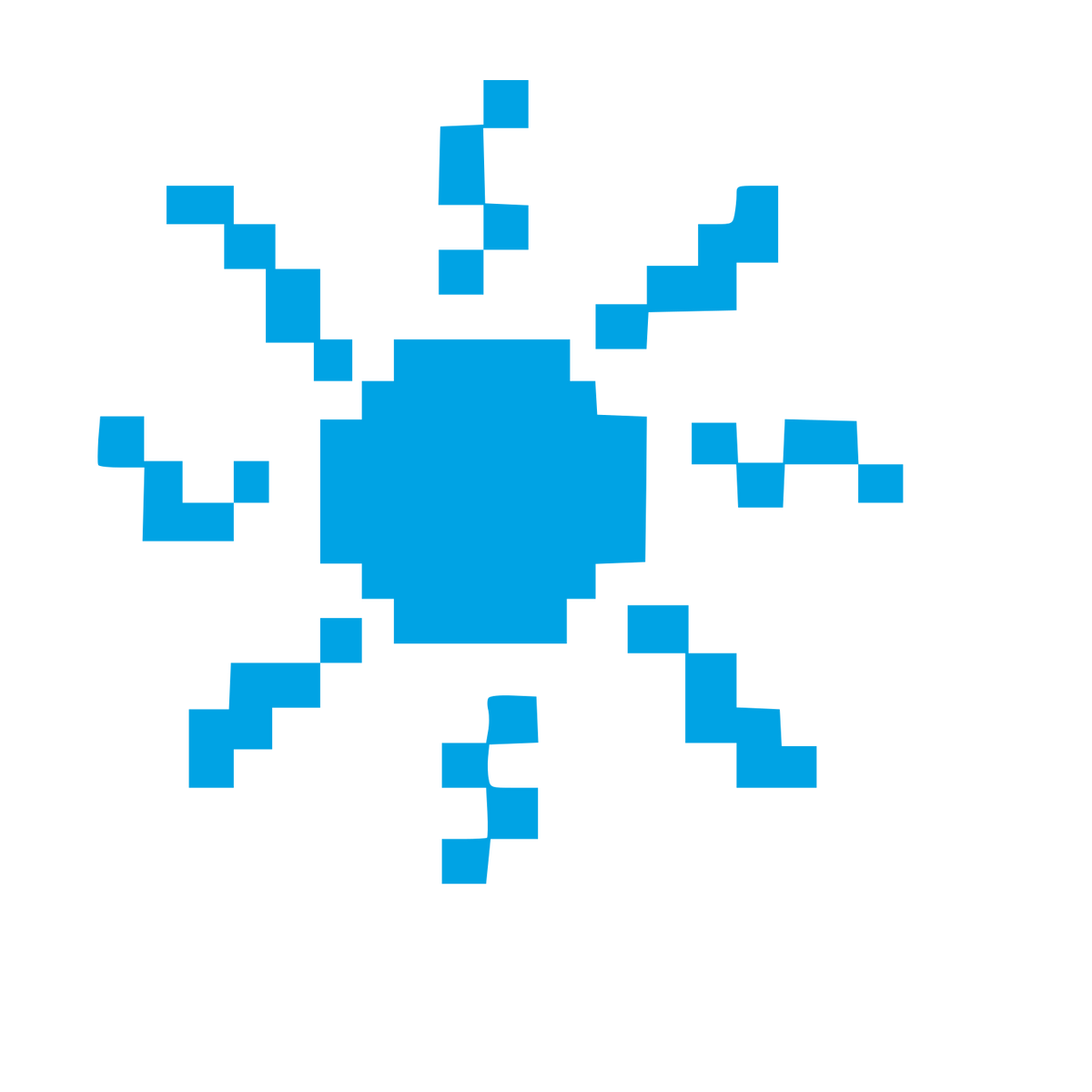 Pixel Sun Logo #00a3e4