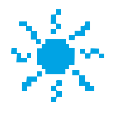 Pixel Sun Logo #00a3e4