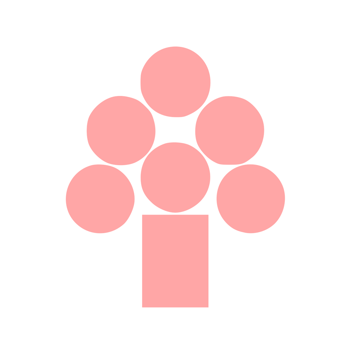 Circle Cluster Tree Logo #ffa6a6