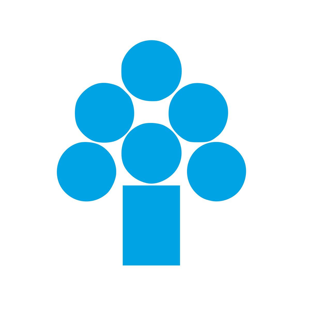 Circle Cluster Tree Logo #00a3e4