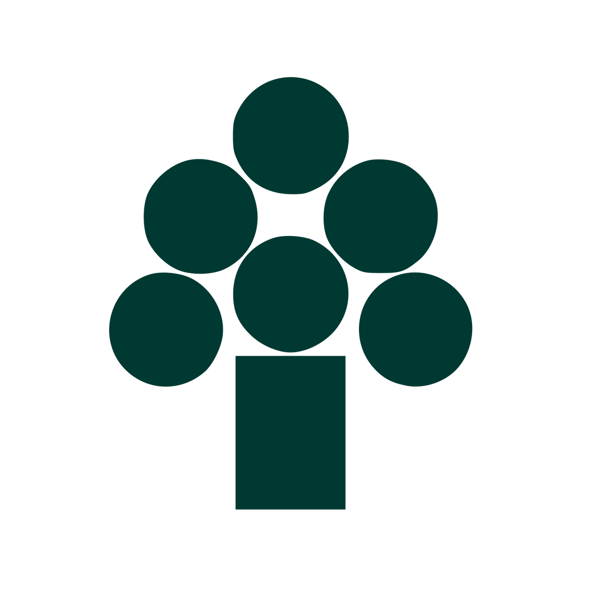 Circle Cluster Tree Logo #003932