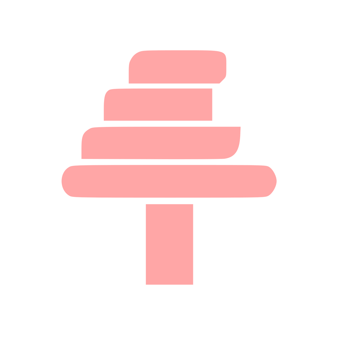 Stacked Layers Tree Logo #ffa6a6