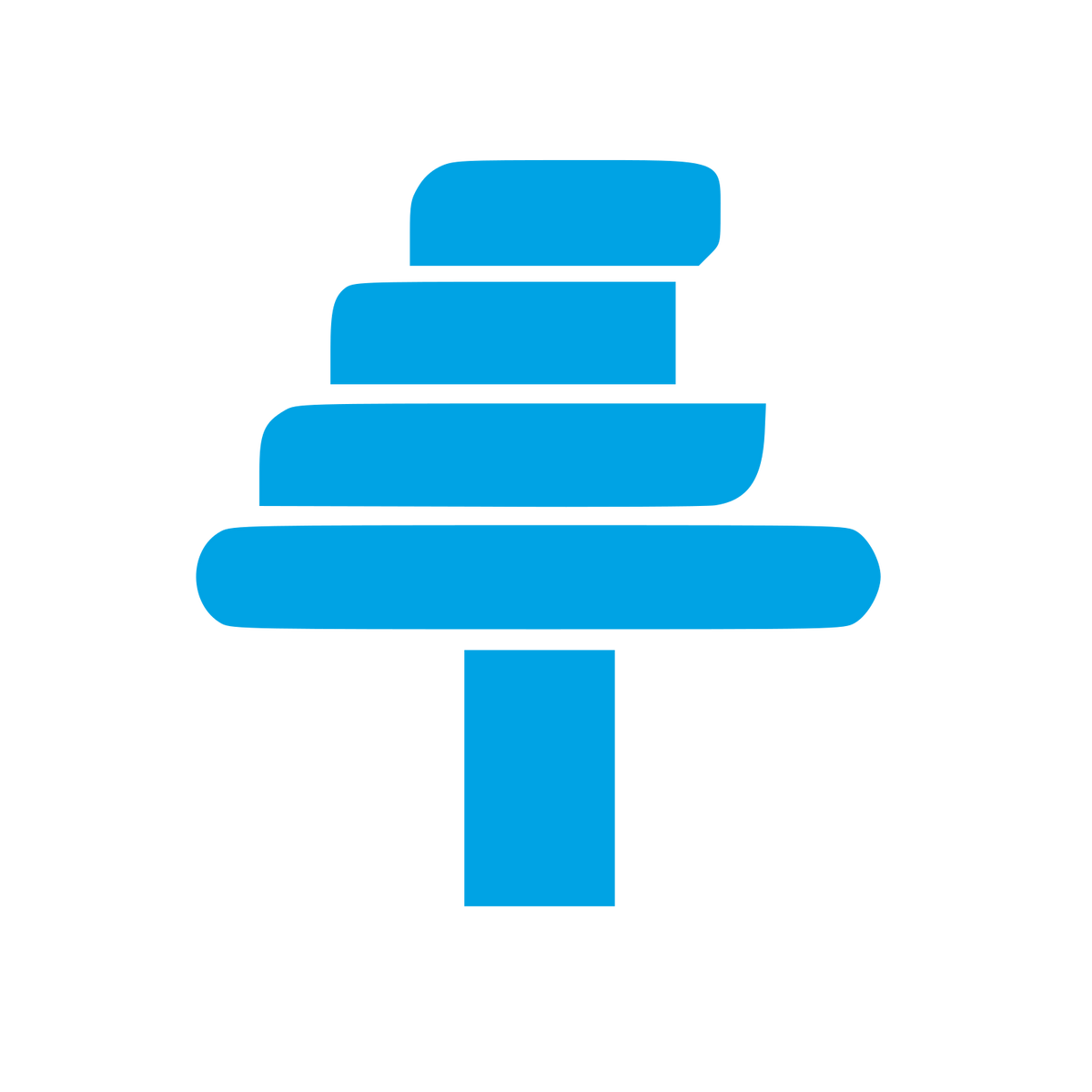 Stacked Layers Tree Logo #00a3e4