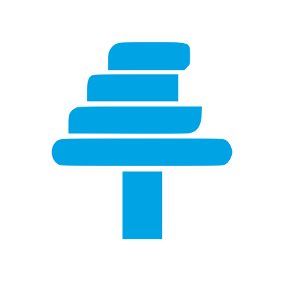 Stacked Layers Tree Logo #00a3e4
